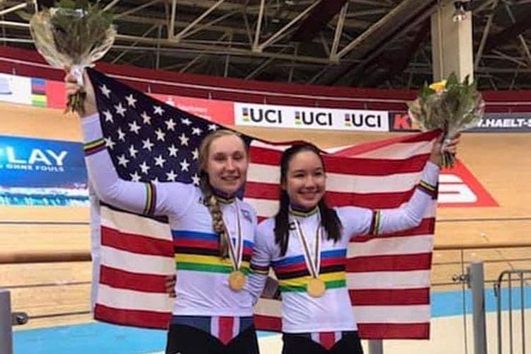 Megan Jastrab and Zoe Ta-PerezUCI Junior Track Cycling World Championships