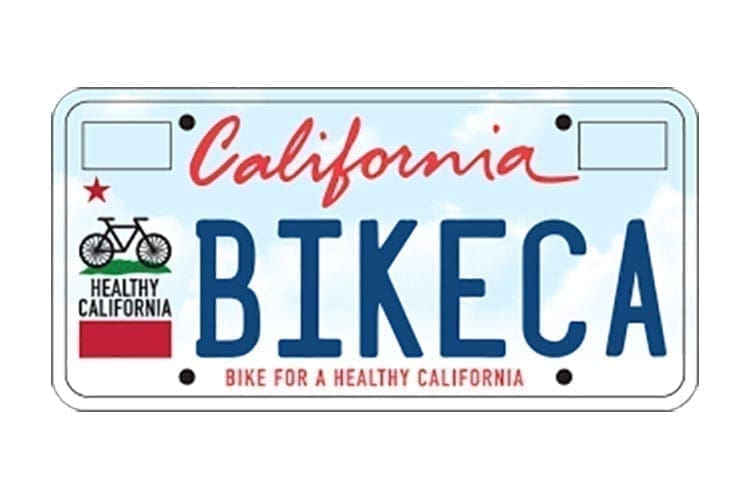 California Bike License Plate