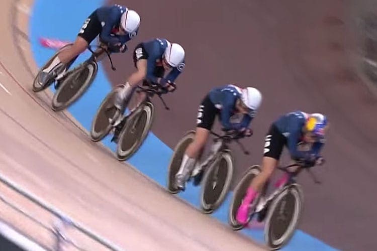 Watch the USA Women's Team Pursuit Team's winning ride at the 2020 UCI Track Cycling Worlds Championships saw Team USA. 