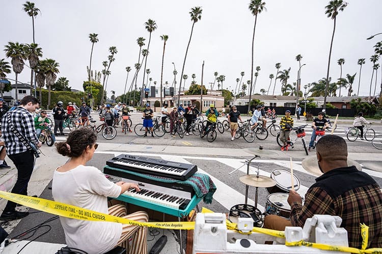 Venice Beach hub with live music and people-powered fun