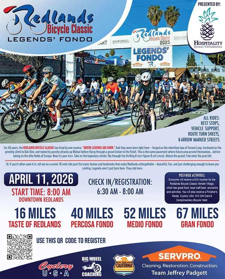 Redlands Bicycle Classic Legends’ Fondo