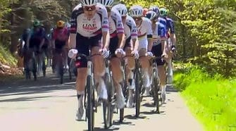 Watch the racing action from the 2026 Liège Bastogne Liège pro men's and women's races showcasing wins by Vollering and Pocacar.