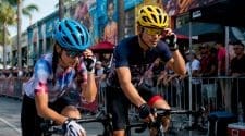 Beginner cyclists preparing for Cat 5 race start