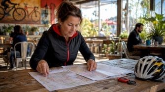 Race director reviewing cycling race maps