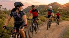 Cyclists riding gran fondo on California coast road