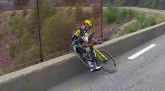 Witness the thrilling finish of Stage 20 the 2026 Tour de France with Sepp Kuss' crash moments that defined the Alpe d'Huez stage.